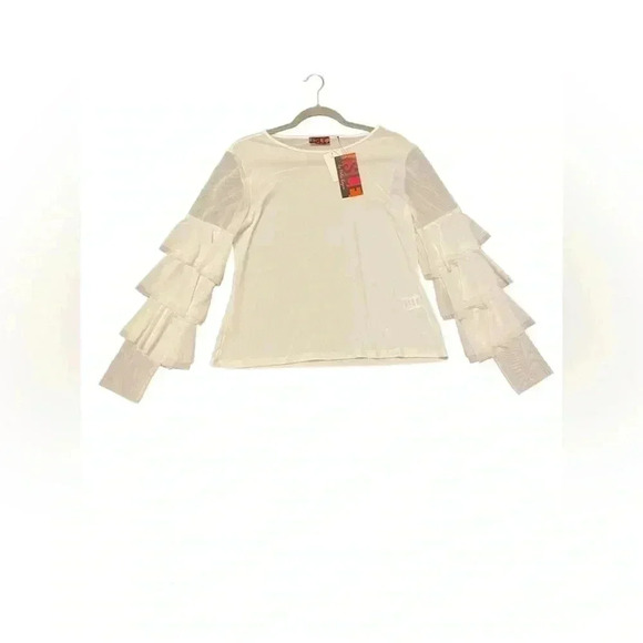 Isle By Melis Kozan Isle Retro Cha Cha Top In White Mesh Sz Med NWT - Picture 2 of 8